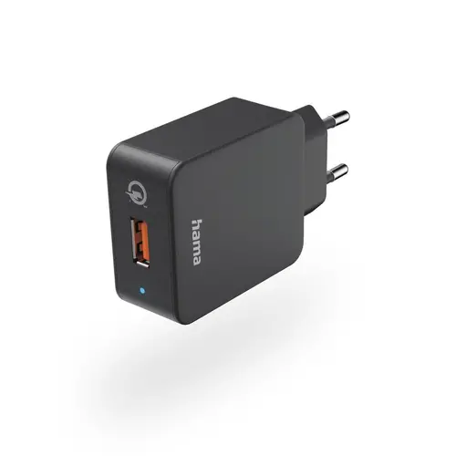 Мрежово зарядно Hama, Qualcomm Quick Charge 3.0, USB-A, 19.5 W, Черен