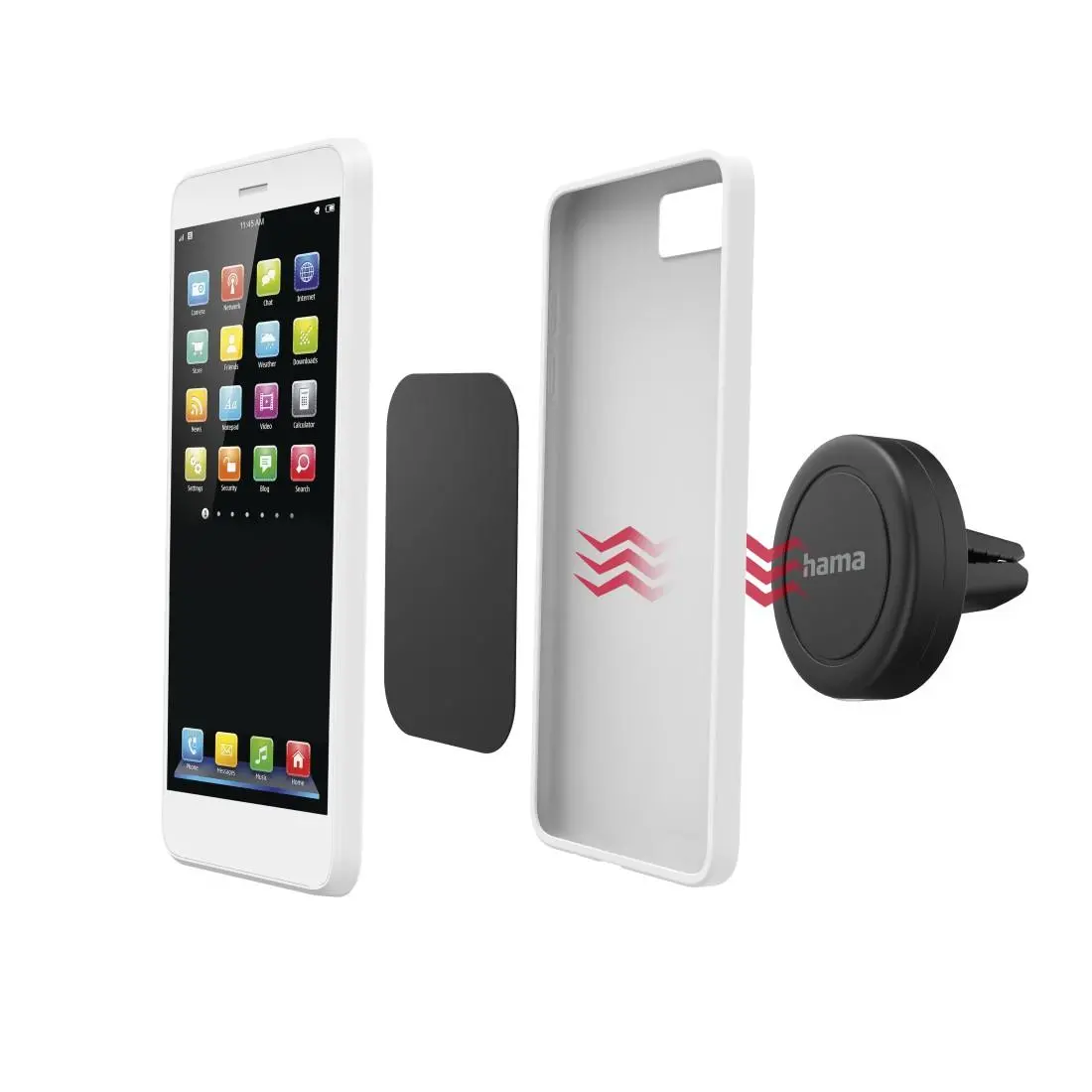 Suport de telefon Hama Magnet, Pentru mașină, Rotire la 360 de grade, Negru - image 1