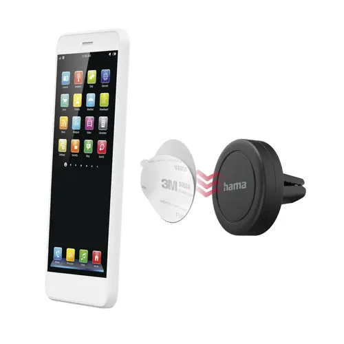 Suport de telefon Hama Magnet, Pentru mașină, Rotire la 360 de grade, Negru - 3