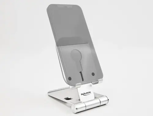 Поставка за смартфон DeLock 18426, Място за магнитно зарядно MagSafe, Алуминий, Сребрист - image 4