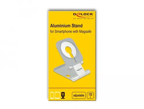 Поставка за смартфон DeLock 18426, Място за магнитно зарядно MagSafe, Алуминий, Сребрист - image 5