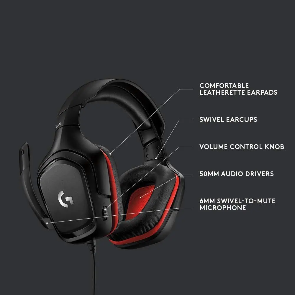 Геймърски слушалки Logitech G332, Микрофон, Черни - image 1