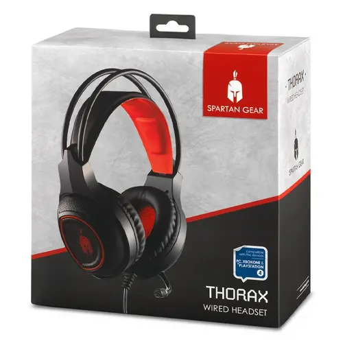 Геймърски слушалки Spartan Gear Thorax, Микрофон, Черен/Червен - image 3