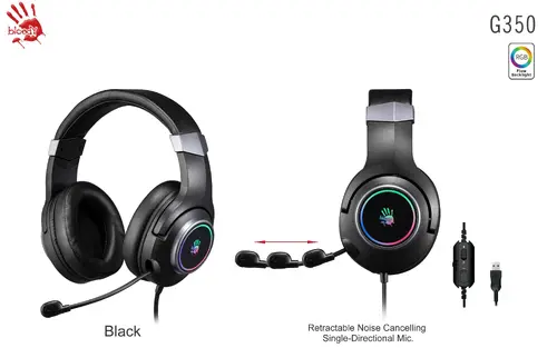 Геймърски слушалки A4TECH Bloody G600I, Virtual 7.1, Микрофон, Черно - image 1