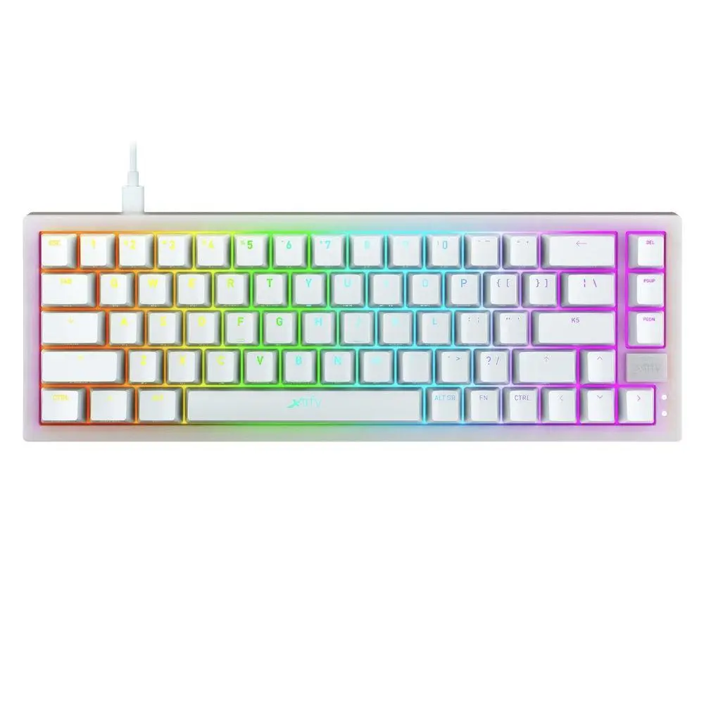 Геймърскa механична клавиатура XTRFY K5 Transperant White, 65% Hotswap RGB US Layout Kailh Red - image 1