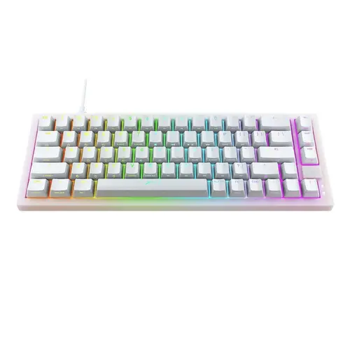 Геймърскa механична клавиатура XTRFY K5 Transperant White, 65% Hotswap RGB US Layout Kailh Red