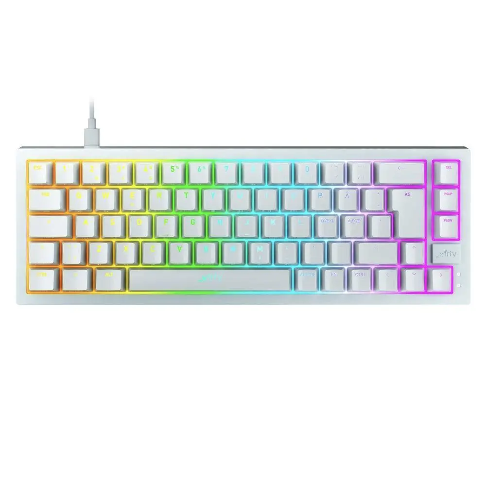 Геймърскa механична клавиатура XTRFY K5 Transperant White, 65% Hotswap RGB UK Layout Kailh Red - image 1