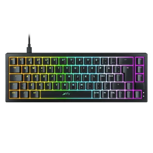 Геймърскa механична клавиатура XTRFY K5, 65% Hotswap, RGB, US Layout Kailh Red, Черен