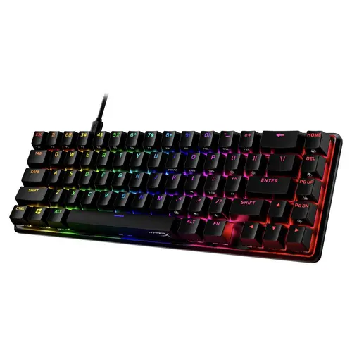 Геймърскa механична клавиатура HyperX Alloy Origins 65, HyperX Aqua суичове, Черен - image 1