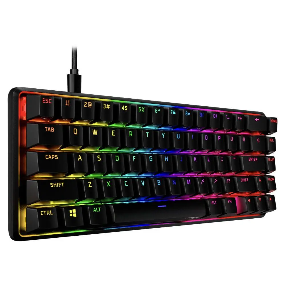Геймърскa механична клавиатура HyperX Alloy Origins 65, HyperX Aqua суичове, Черен - image 2