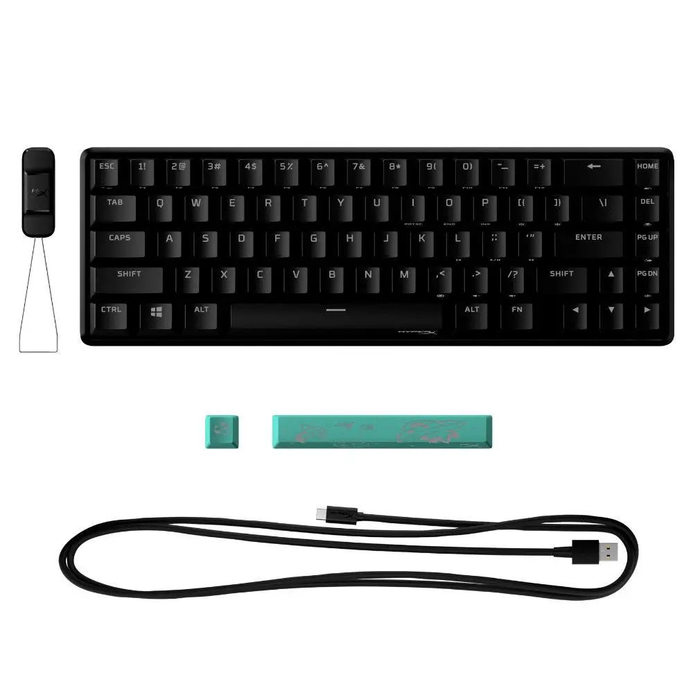 Геймърскa механична клавиатура HyperX Alloy Origins 65, HyperX Aqua суичове, Черен - image 4