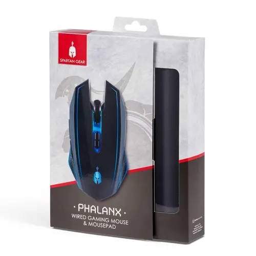 Геймърски комплект Spartan Gear Phalanx, мишка, пад за мишка, черен - image 2