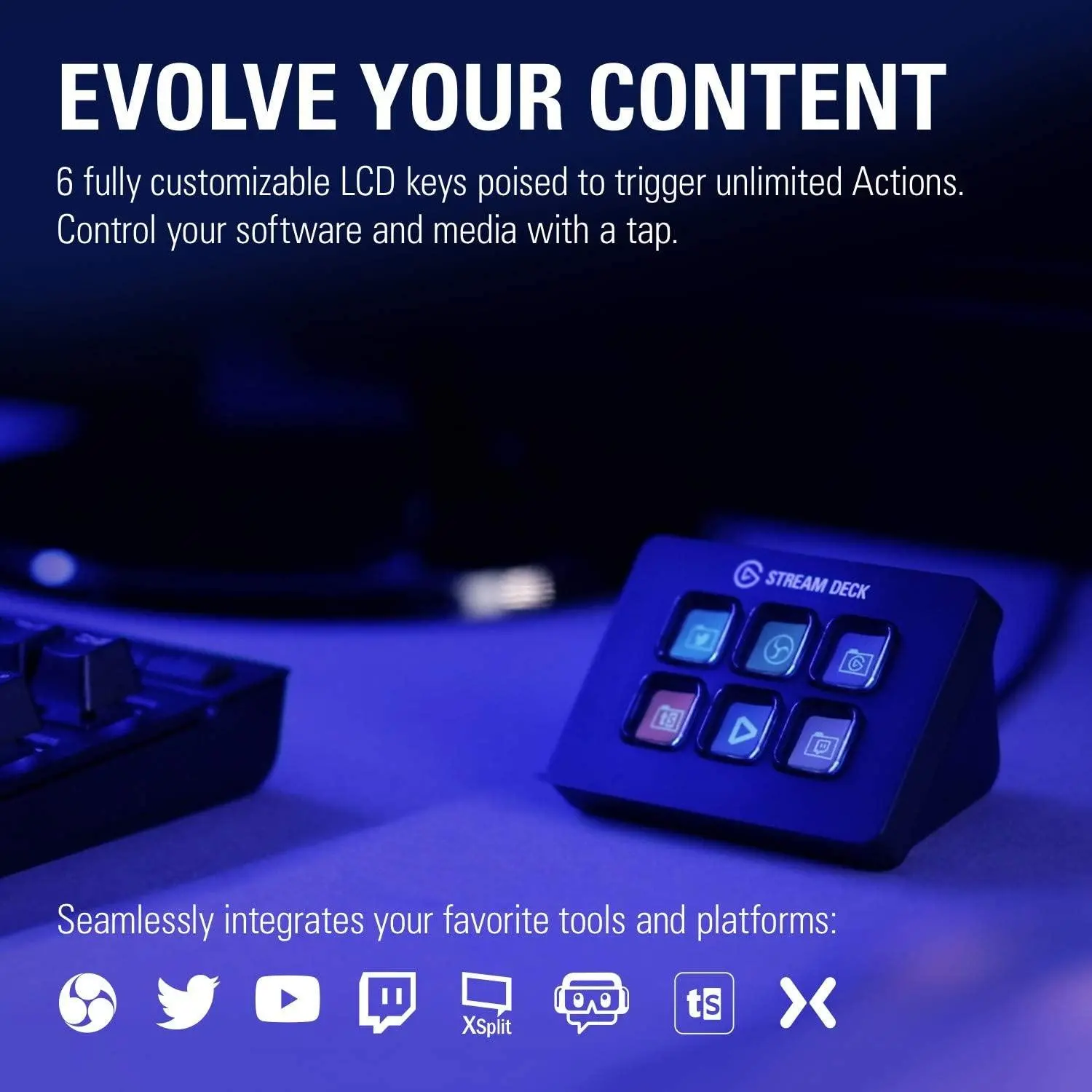 Контролер Elgato Stream Deck Mini, 6LCD бутона, Черен - image 1