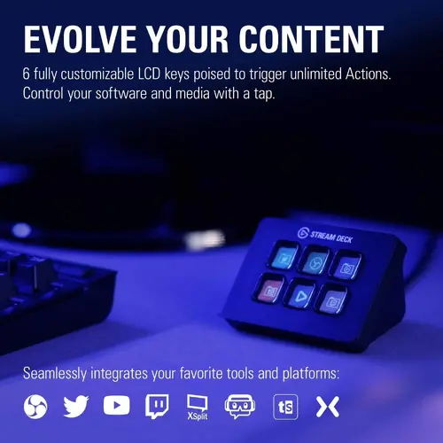 Controler Elgato Stream Deck Mini, 6 butoane LCD, Negru - 2