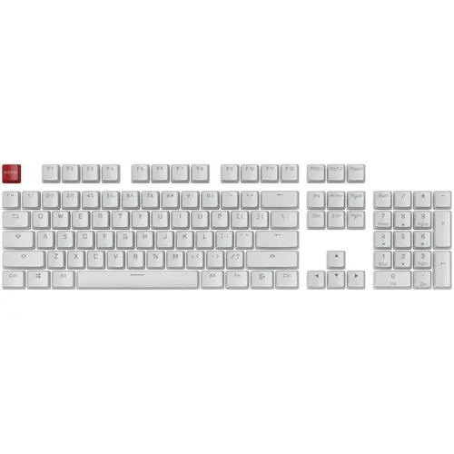 Капачки за механична клавиатура Glorious Aura PBT Doubleshot 105-Keycap White US-Layout - image 1