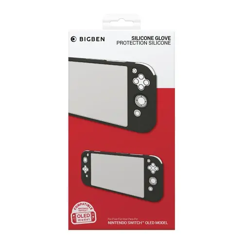 Husă de protecție din silicon Big Ben Silicon Glove, neagră (Nintendo Switch OLED) - 1