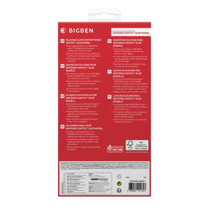 Husă de protecție din silicon Big Ben Silicon Glove, gri (Nintendo Switch OLED) - image 2