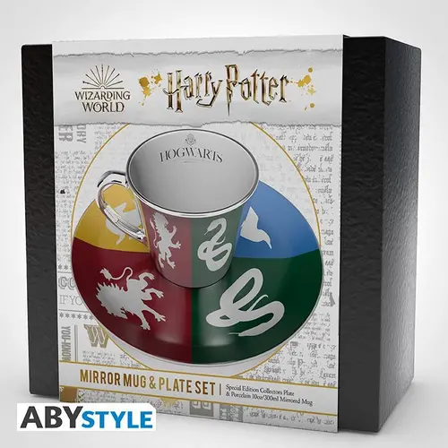 Комплект ABYSTYLE HARRY POTTER Mirror mug & plate set Sorted, Чаша, Подложка с емблеми - image 1