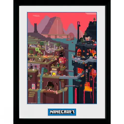 GBEYE MINECRAFT - Poster înrămat "World" (30x40) - 1