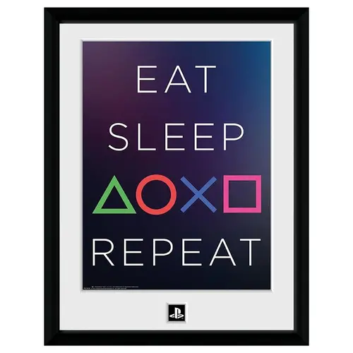 GBEYE PLAYSTATION - Poster înrămat "Eat Sleep Repeat" (30x40) - 1