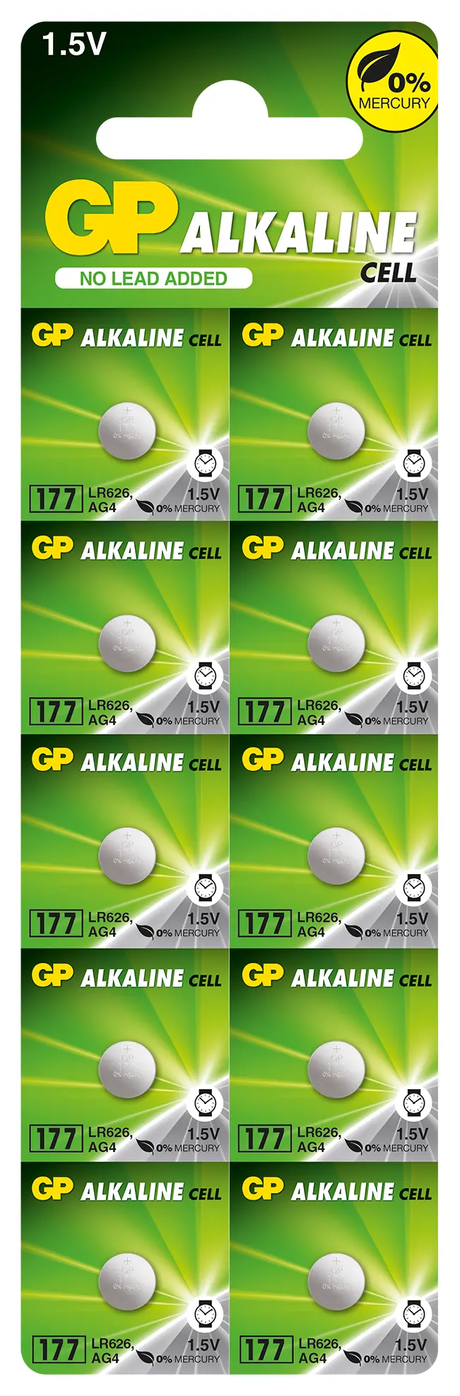 Baterie alcalină rotundă GP177 LR-626/ 10 buc./pachet preț pentru 1 buc./ AG4 1.55V GP