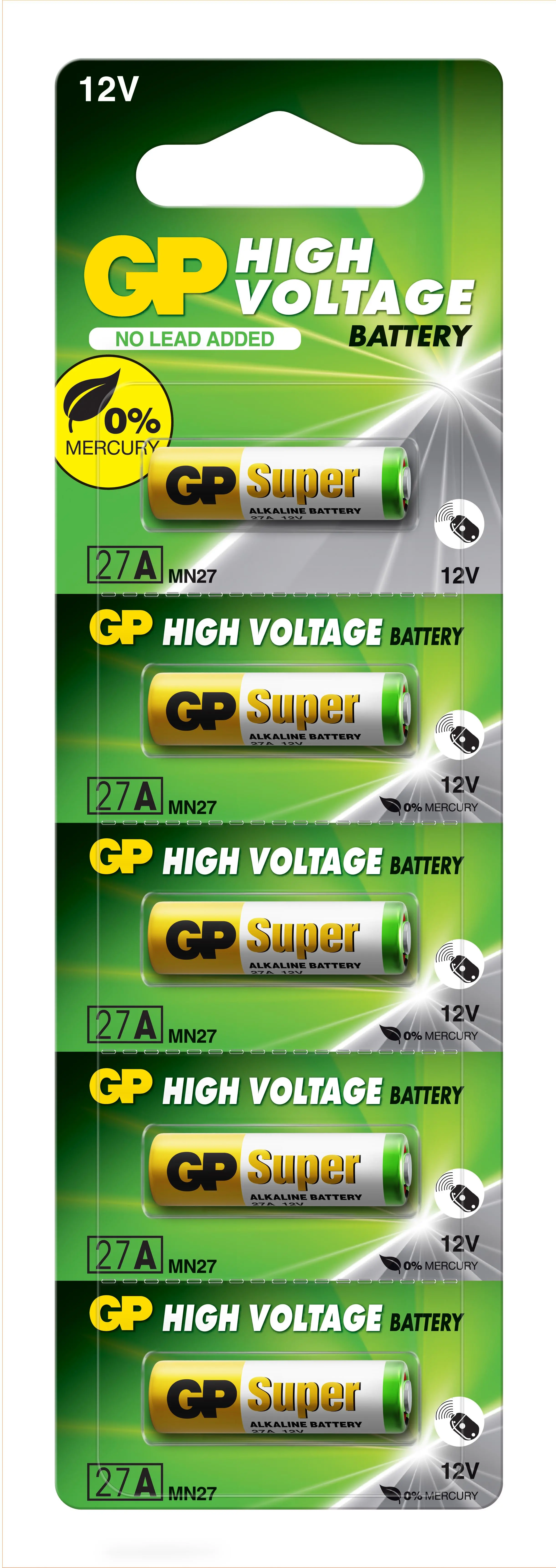 Алкална батерия GP 12 V /5бр./pack цена за 1 бр. батерия/ за аларми А27