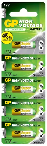 Алкална батерия GP 12 V /5бр./pack цена за 1 бр./ за аларми А27 - image 1