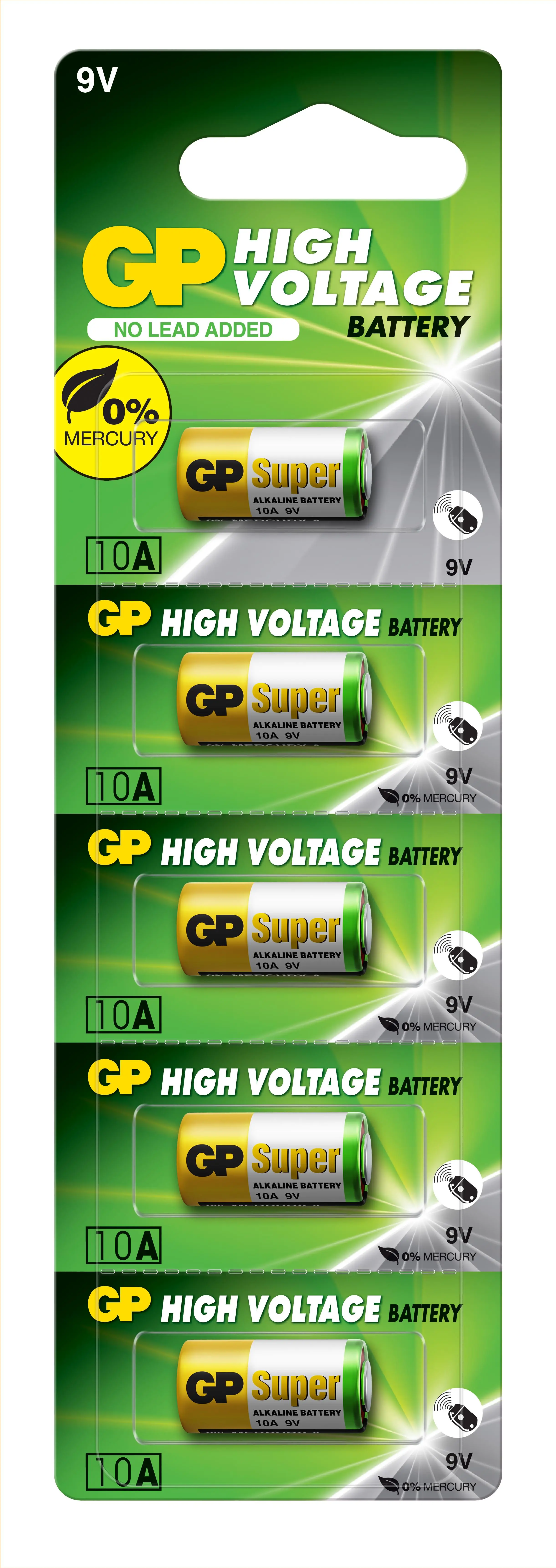 Алкална батерия GP А10 9V за дистанционни /5бр./pack цена за 1 бр./ - image 1