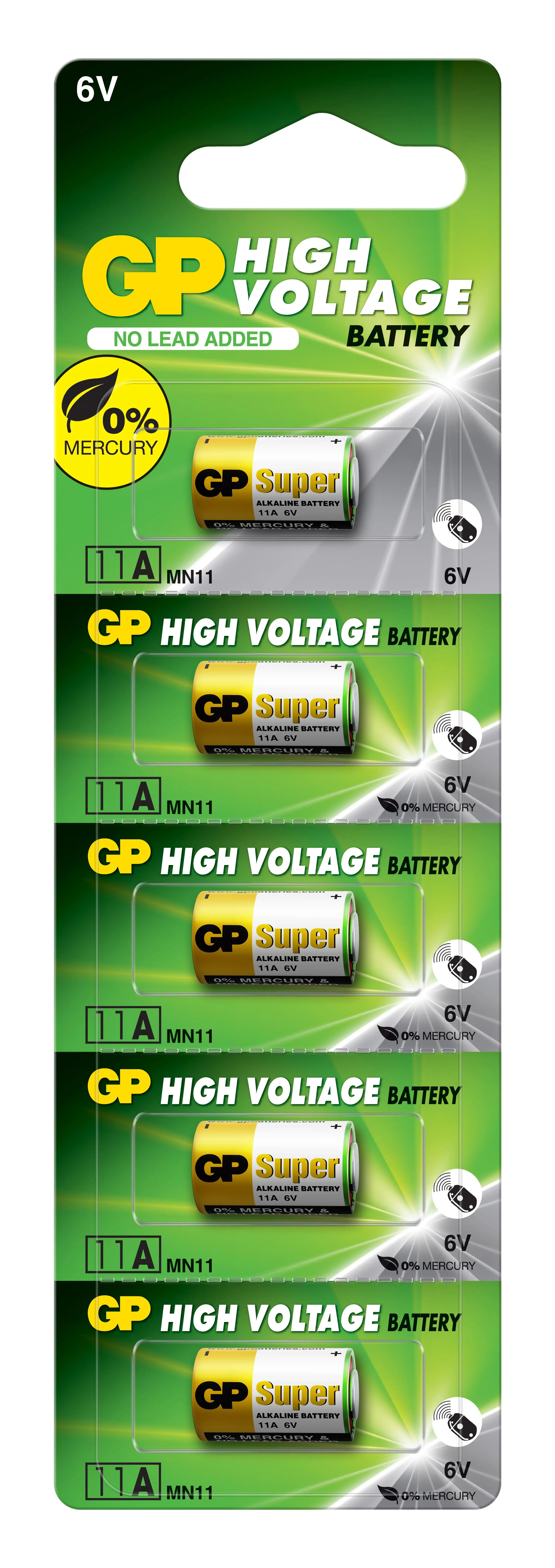 Алкална батерия GP А11 6V за дистанционни /5бр./pack цена за 1 бр./ - image 1