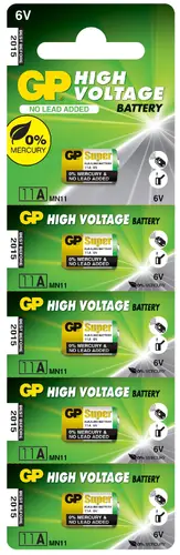 Алкална батерия GP А11 6V за дистанционни /5бр./pack цена за 1 бр./ - image 2