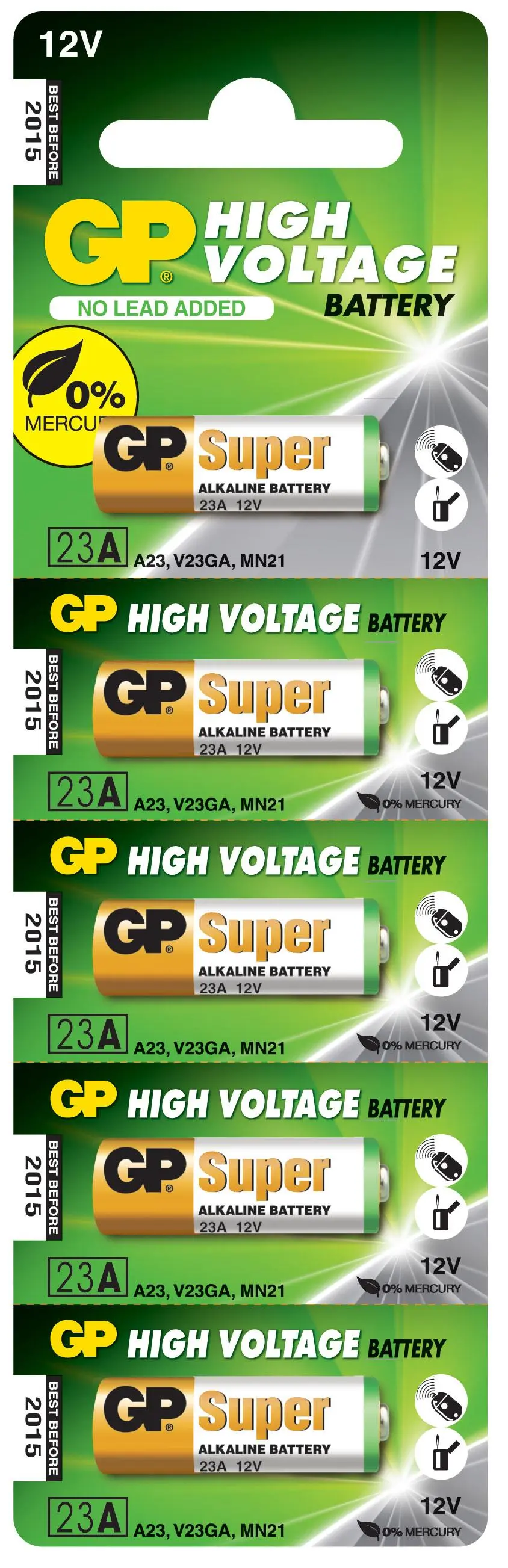 Алкална батерия GP 12 V /5бр./pack цена за 1 бр. батерия/ за аларми А23 - image 2