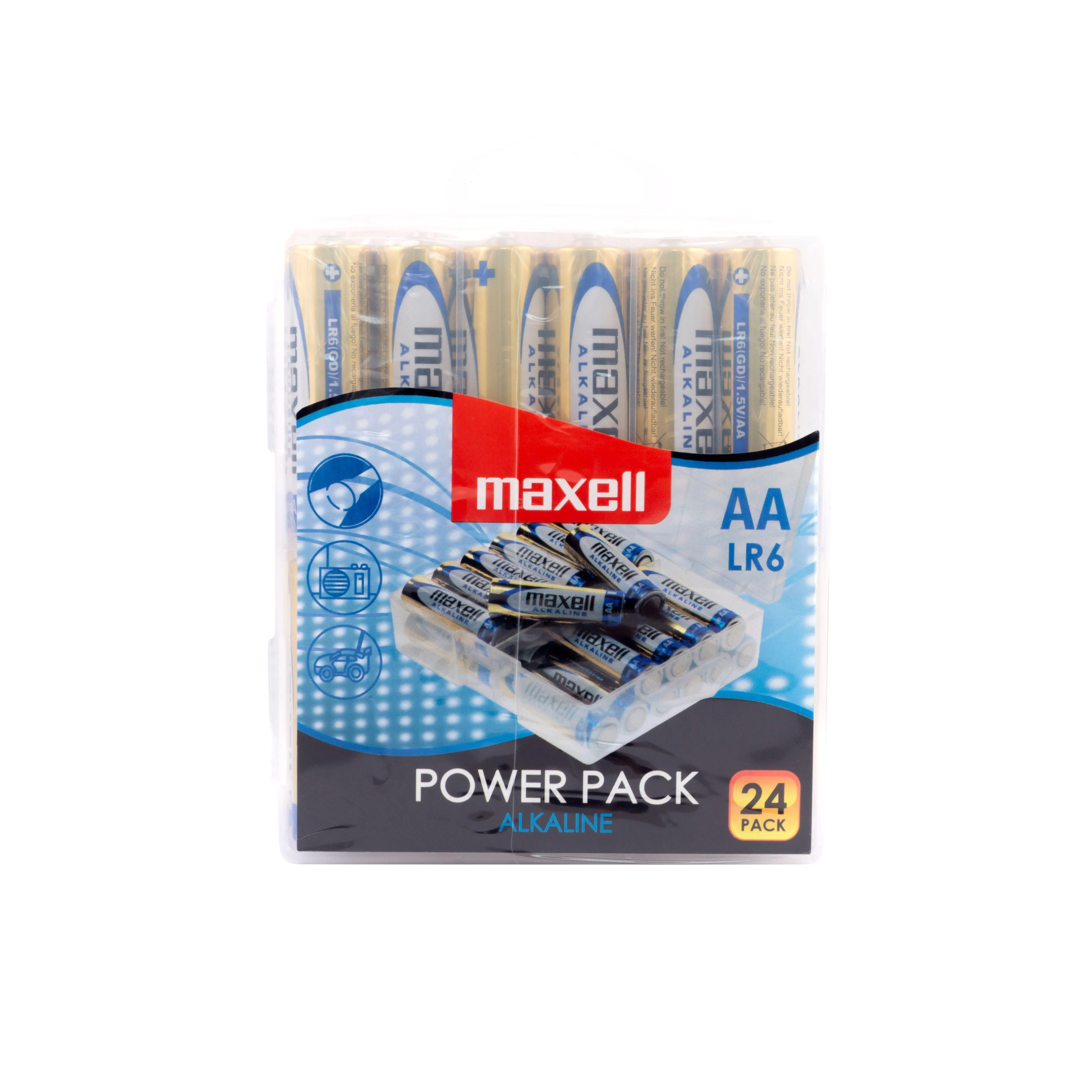 Алкални батерии MAXELL LR6 1,5V AA 24 бр. блистер PVC case - image 1