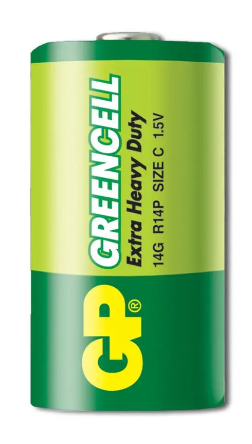 Цинк карбонова батерия GP R14 14G-U2 Greencell, 2 бр. в опаковка, BLISTER, 1.5V - image 1