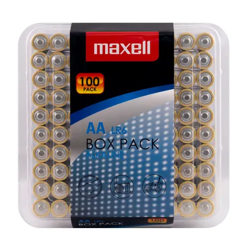 Алкални батерии MAXELL LR6 AA 10x10 бр / 100 бр. в PVC кутия - image 1