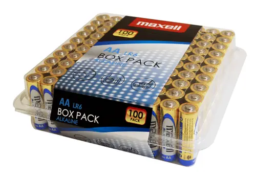 Baterii alcaline MAXELL LR6 AA 10x10 buc / 100 buc. în cutie PVC - 1