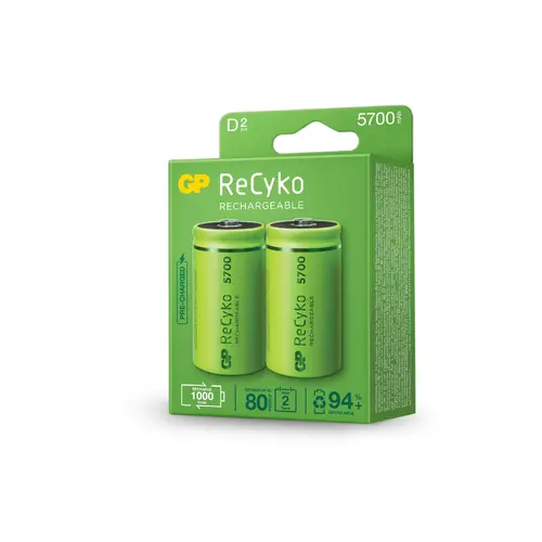 Акумулаторна Батерия GP R20 D 5700mAh NiMH Recyko 2 бр. в опаковка GP - image 1