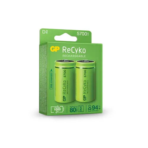 Акумулаторна Батерия GP R20 D 5700mAh NiMH Recyko 2 бр. в опаковка GP - image 2