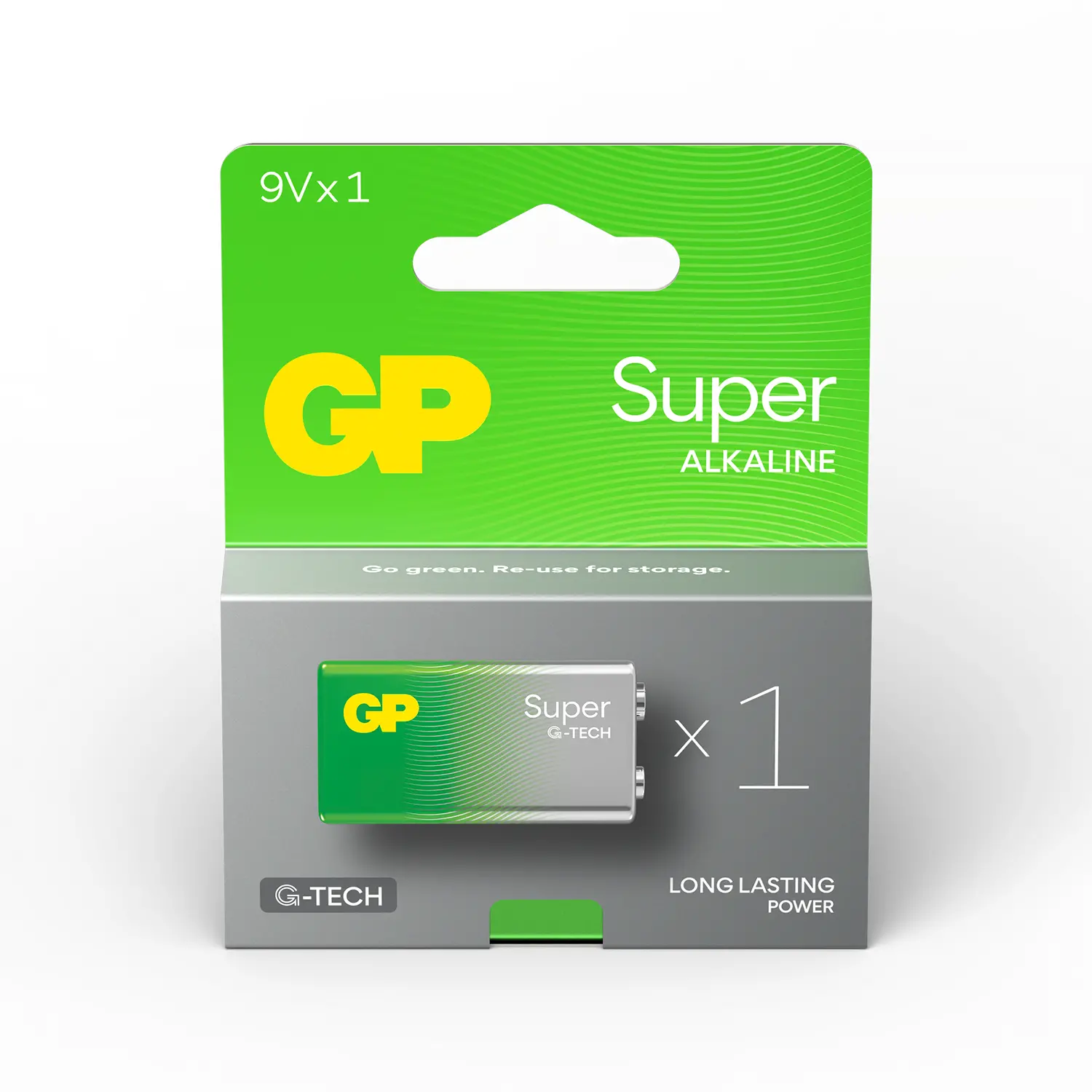 Baterie alcalină GP SUPER 6LF22, 6LR61, 9V, 1 buc. blister, 1604A