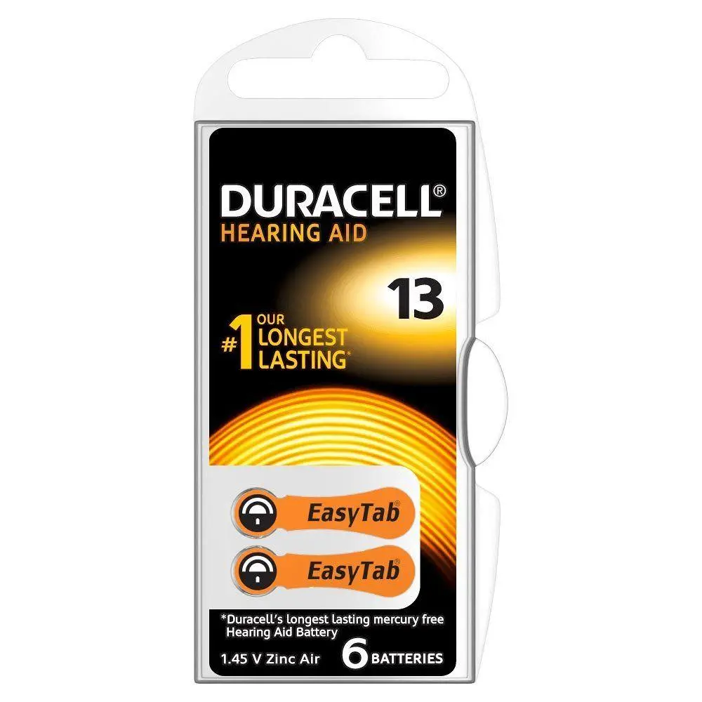 Baterie zinc-aer DURACELL ZA13 6 buc. buton pentru aparat auditiv în blister