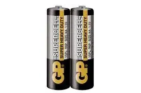 Baterie zinc-carbon GP SUPERCELL, 15PL-S2, R6, 2 buc. în ambalaj / shrink, 1.5V