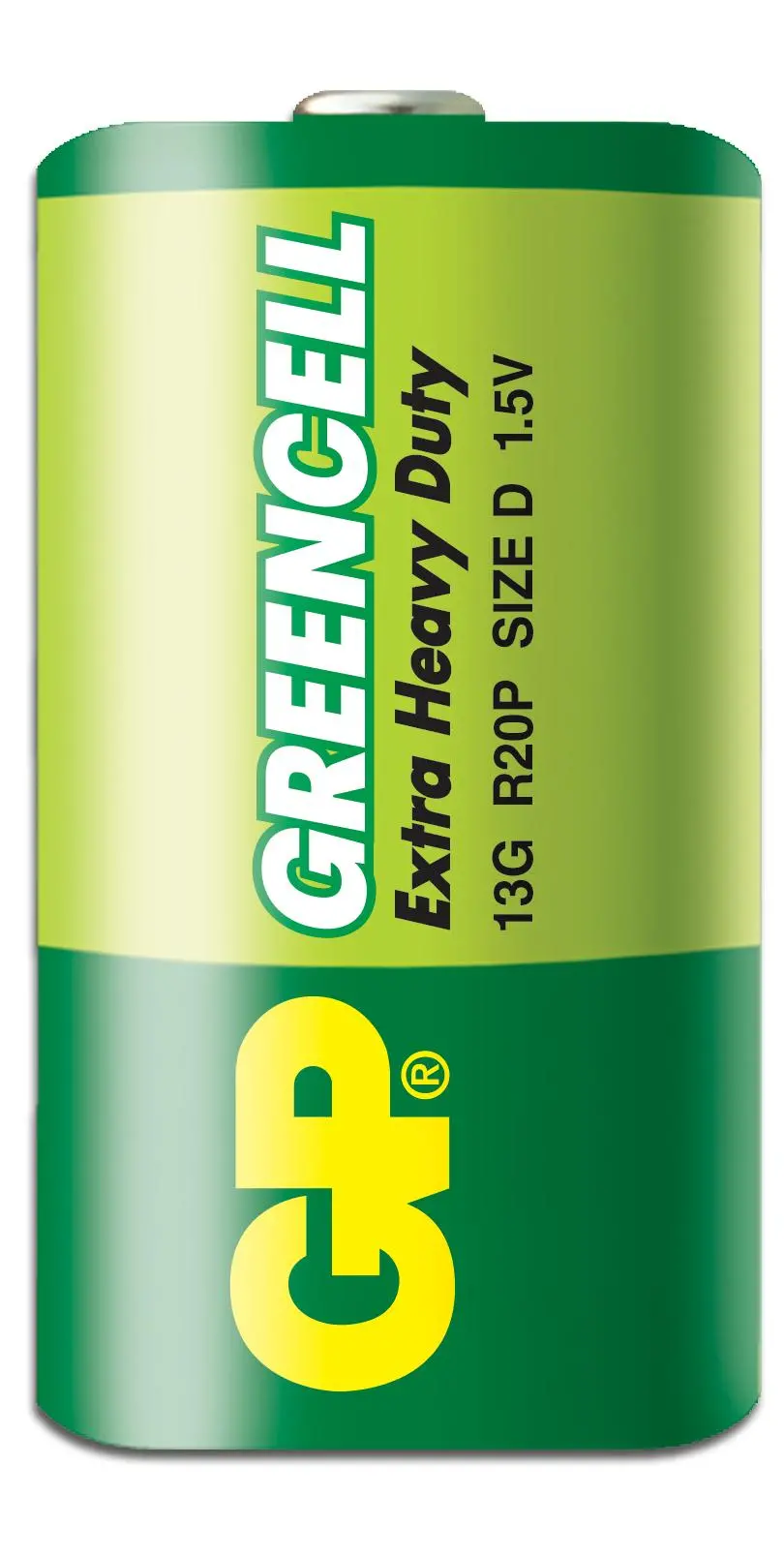 Цинк карбонова батерия GP Greencell 13G-S2, R20, 2 бр. в опаковка / shrink, 1.5V - image 1