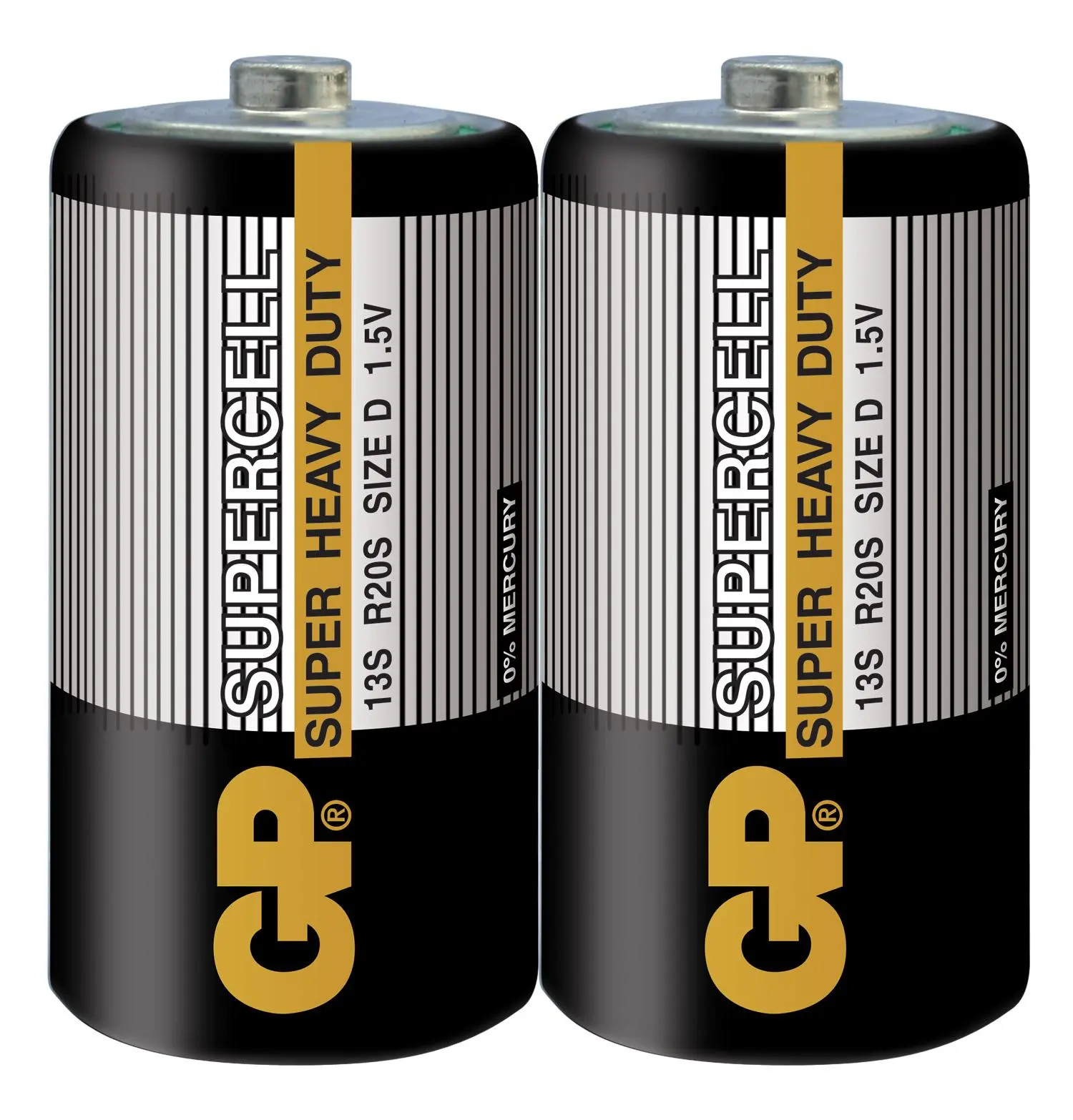 Baterie zinc-carbon SUPERCELL 13S-S2, R20, 2 buc. în ambalaj/ shrink, 1.5V