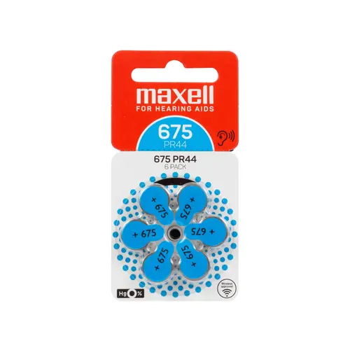 Μπαταρία ψευδαργύρου-αέρα MAXELL ZA675 6 τεμ. κουμπιά για ακουστικά βαρηκοΐας σε blister - 1
