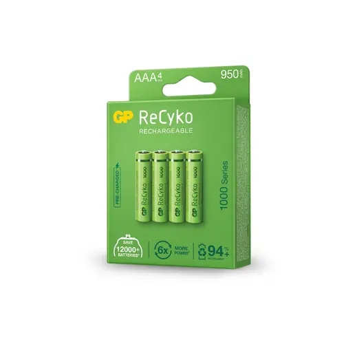 Акумулаторна Батерия GP R03 AAA 1000mAh NiMH 100AAAHCE-EB4 4 бр. в опаковка GP - image 1
