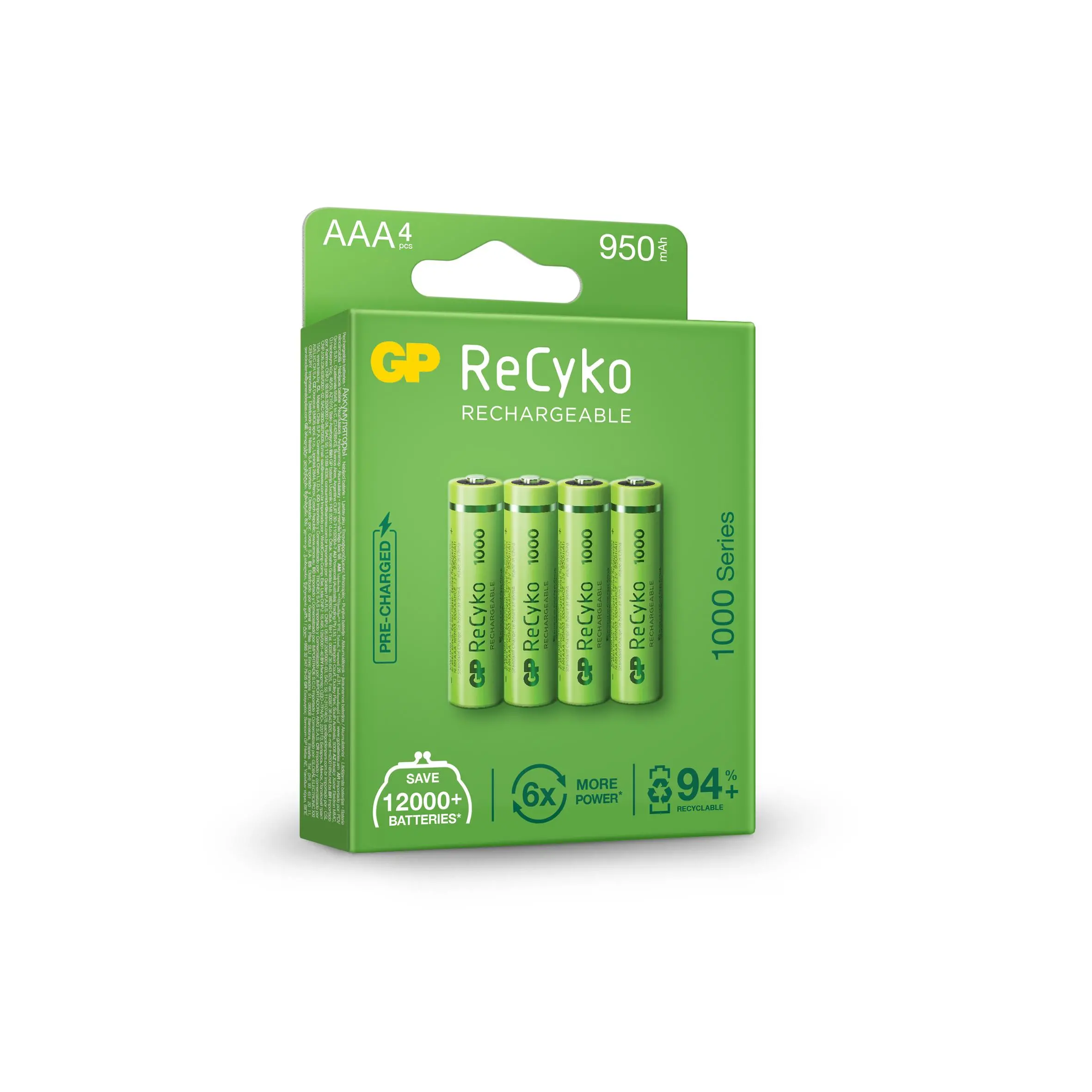Acumulator GP R03 AAA 1000mAh NiMH 100AAAHCE-EB4 4 buc. în ambalaj GP - image 2