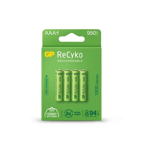 Επαναφορτιζόμενη μπαταρία GP R03 AAA 1000mAh NiMH 100AAAHCE-EB4 4 τεμ. στη συσκευασία GP - 1