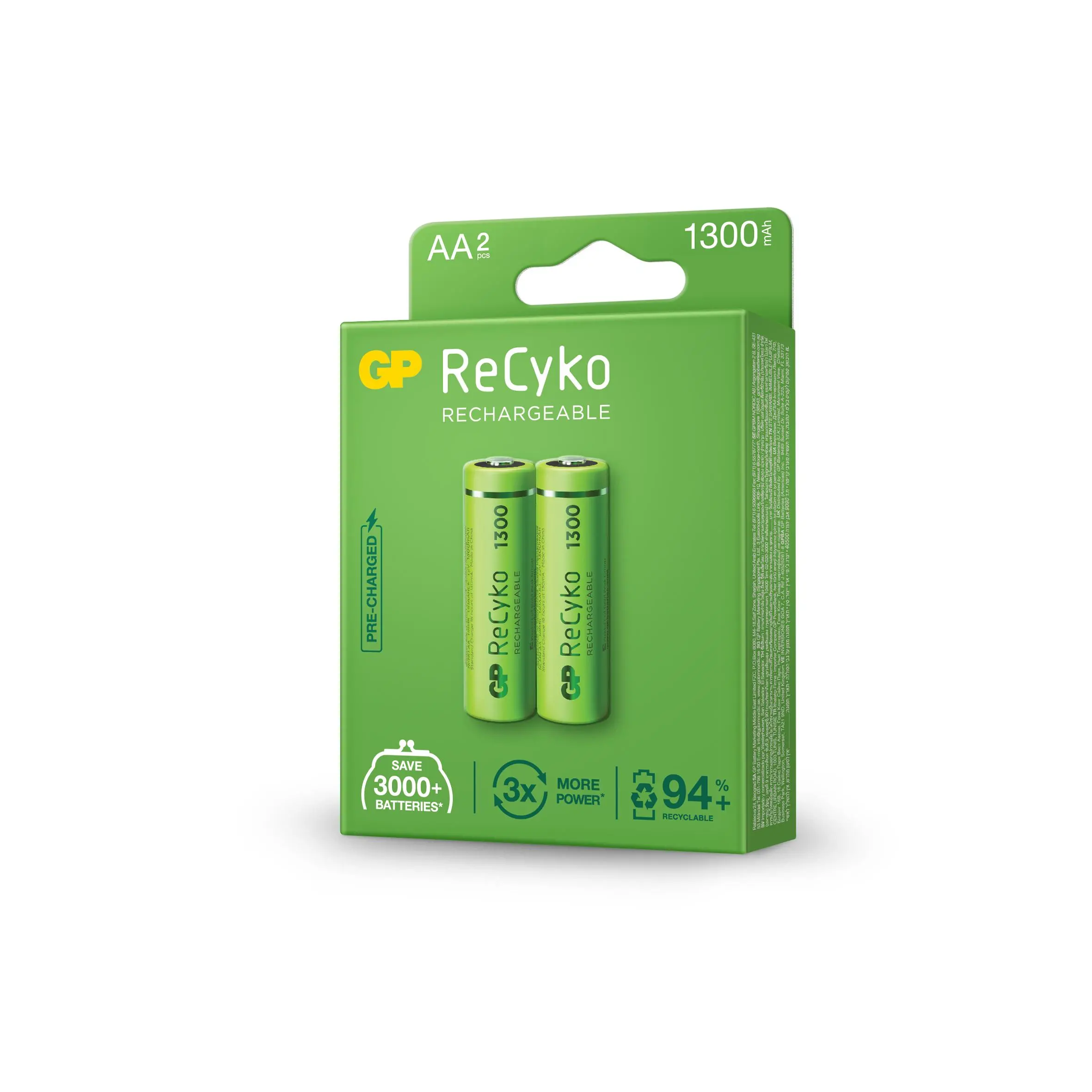Акумулаторна Батерия R6 AA 130AAHC-EB2 1300mAh NiMH 2 бр. в опаковка GP - image 1