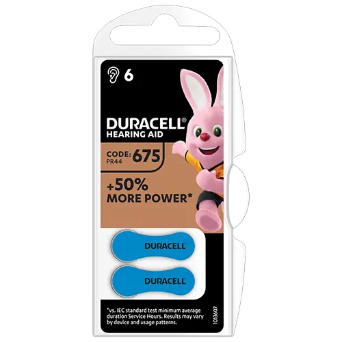 Μπαταρία ψευδαργύρου-αέρα DURACELL ZA675 6 τεμ. κουμπί για ακουστικό βαρηκοΐας σε blister
