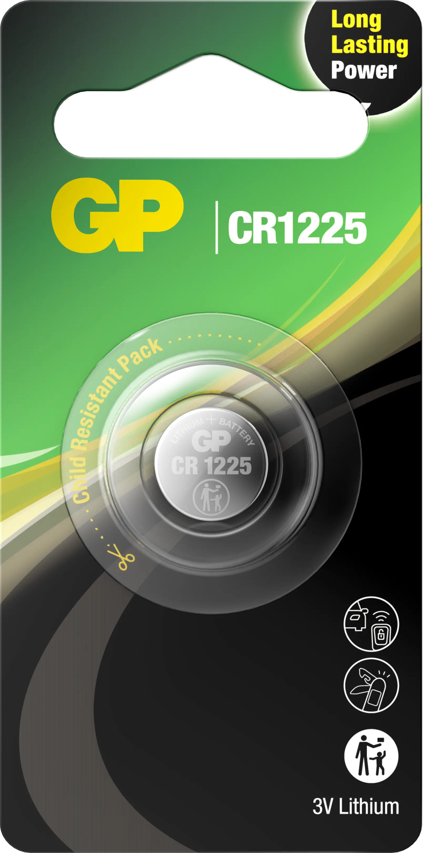 Литиева бутонна батерия GP CR1225 3V 1 бр. в блистер /цена за 1 бр./