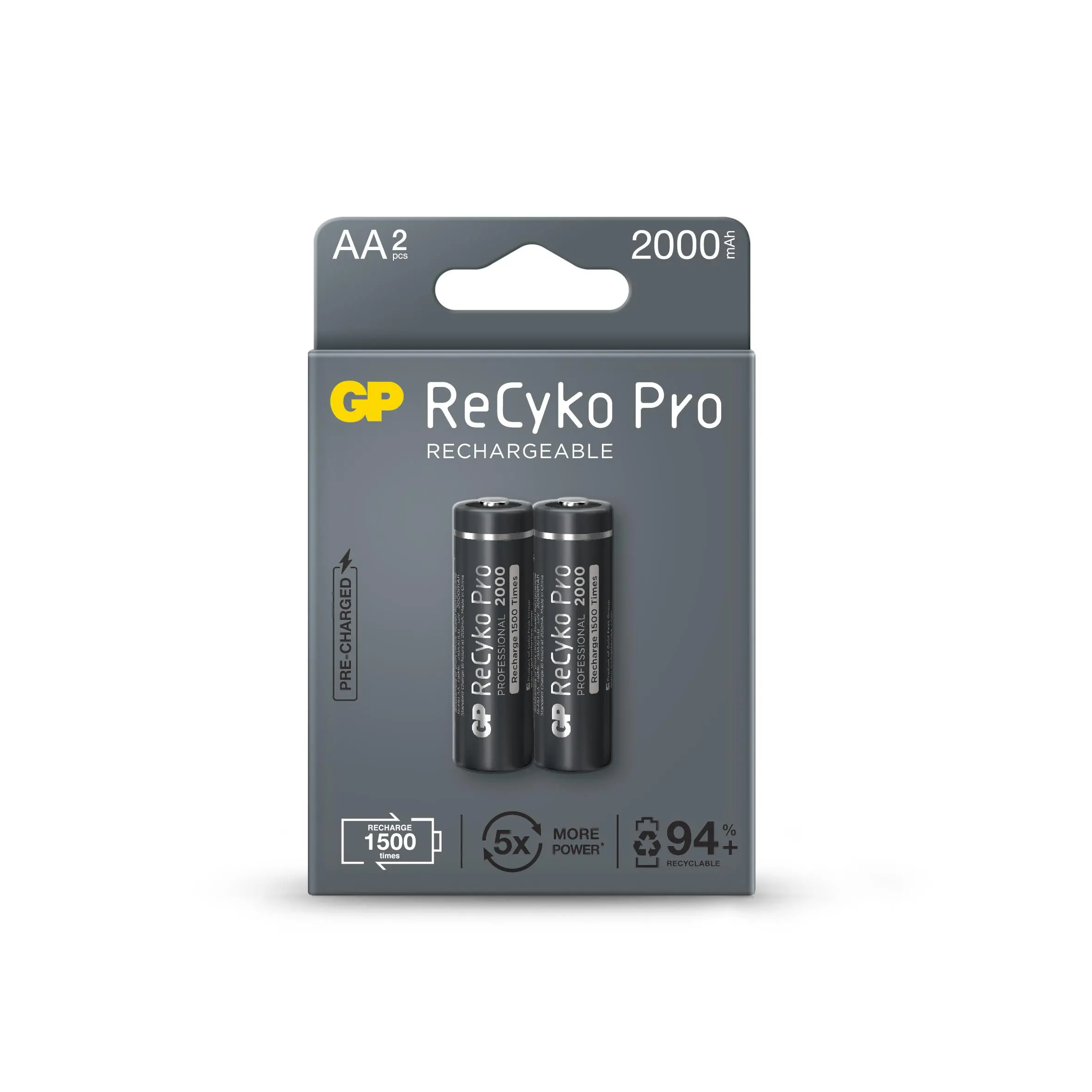 Επαναφορτιζόμενη μπαταρία GP R6 AA 2000mAh RECYKO + PRO 210AAHCB-EB2 NiMH /έως 1500 κύκλους/ 2 τεμ. στη συσκευασία GP